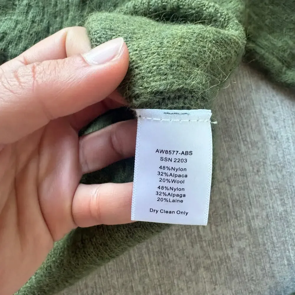 ATM ANTHONY THOMAS MELILLO Cropped Green Knit Cardigan - Picture 6 of 9